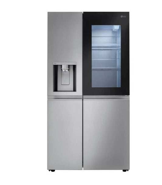 36 INCH LG LRSOS2706S Side by Side Refrigerator  Freestanding Smart  27.1 Cu. Ft.,  Edge-to-Edge Insta View, Dual Ice Maker, UV nano Dispenser,  Cool Guard Panel, ADA Compliant, ENERGY STAR  Print Proof Stainless Steel  * New Open Box *