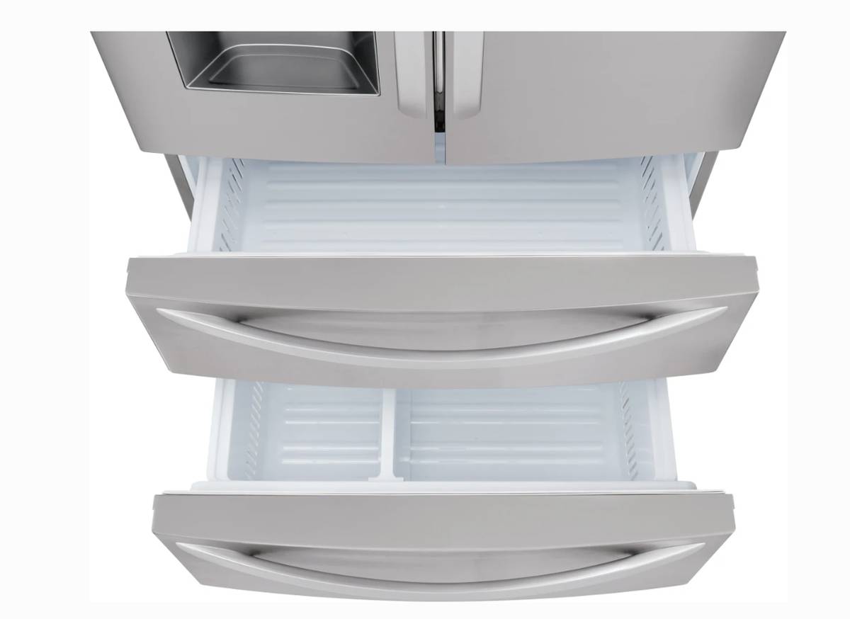 36 INCH LG LMXS28626S 4-Door French Door Refrigerator * New Open Box  27.8 cu. ft.,  PrintProof Finish, Smart Cooling System,  Slim Space Plus Ice System, ENERGY STAR  Stainless Steel