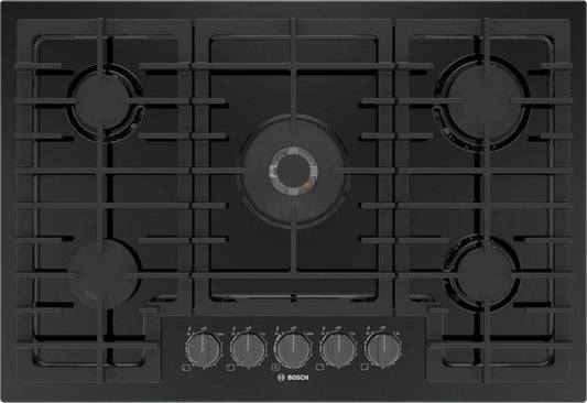 30 INCH Bosch 800 Series  NGM8049UC  Built In Gas Cooktop * New Open Box * 5 Sealed Burners, Cast Iron Continuous Grates, Dual-Ring Power Burner, Opti Sim Burner, Flame Select, Control Knob + Light Indicator ADA