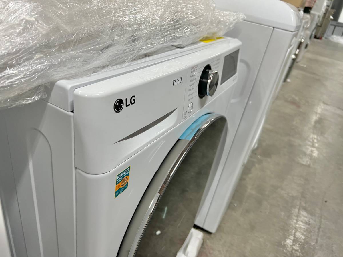 24 INCH LG WM1455HWA Smart Compact Front Load Washer 2.4 Cu. Ft * New Open Box  AI Fabric Sensor, Smart Pairing, ThinQ Technology, Tempered Glass Door,  Sanitary, Tub Clean, Speed Wash ENERGY STAR