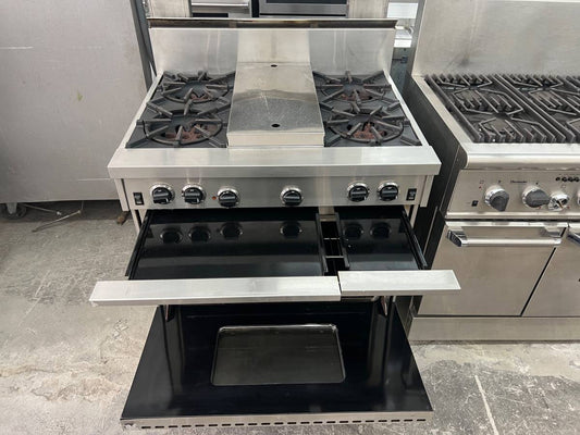 36 INCH Garland Gas Range, 4 Burner with Griddle ,Convection Oven, Stainless Steel , Used Condition ,
