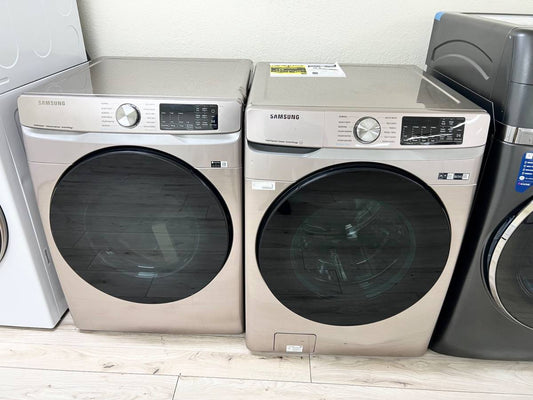 27 INCH Samsung Washer WF45B6300AC  DVG45B6300C   * New Open Box * Smart Front Load Washer 4.5 Cu. Ft., Sanitize,  Gas Dryer 7.5 Cu.Ft., 21 Dryer Programs,  Steam ,  ADA,  Energy Star, Champagne
