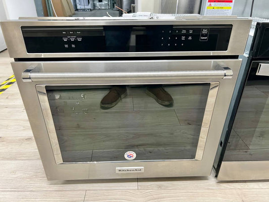 30 INCH KitchenAid KOSE500ESS Single Convection Electric Wall Oven New Open Box Stainless Steel * 5 Cu Ft , Even Heat True Convection Oven , ADA Compliant , Self Clean.