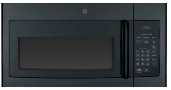 30 INCH GE JVM3160DFBB Over-the-Range Microwave Oven 1.6 cu. 1.6 cu. ft. Capacity, 300 CFM Exhaust Fan, 1,000 Cooking Watts, Auto and Time Defrost and Convenience Cooking Controls, Black . * New Open Box *