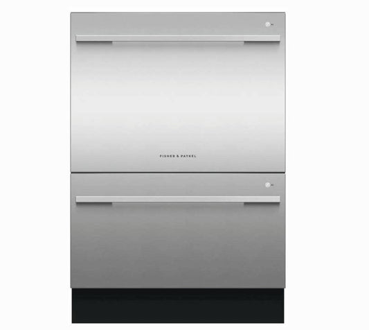 24 INCH Fisher & Paykel DishDrawer  DD24DDFTX9N Fully-Integrated Double DishDrawer 14 Place Settings, 15 Wash Cycles,Child lock,  Delay Start,  Fan Assisted 42 dBa,Quick Wash, Extra Dry, Sanitize, Tall Dishes ENERGY STAR Stainless Steel