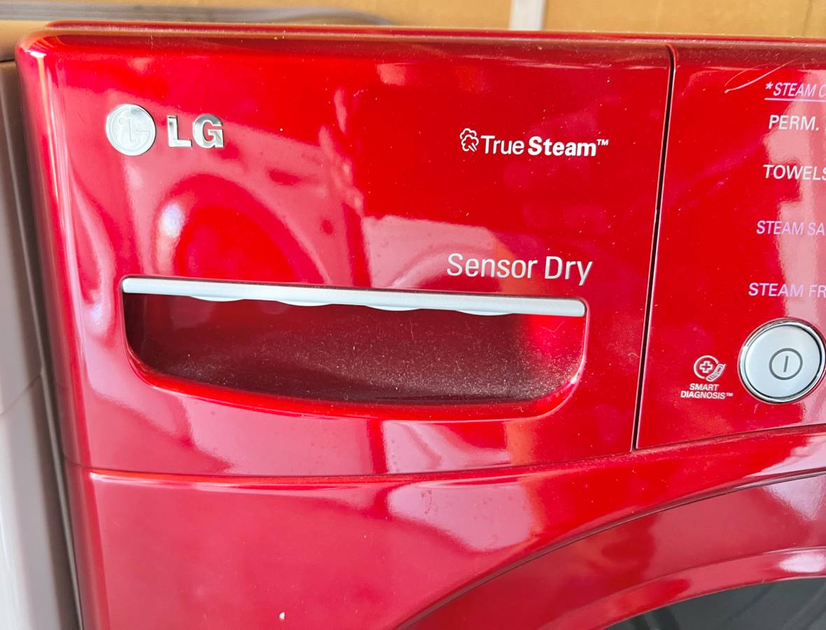 27 INCH RED LG Dryer DLEX2450R Front-Load Electric Dryer RED ,  Used Condition
