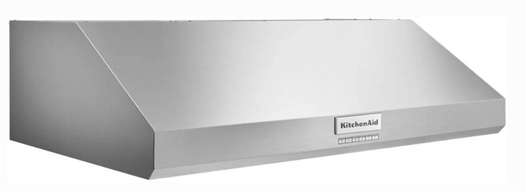 36 INCH KitchenAid KVUC606KSS Under Cabinet Range Hood 585 CFM BLOWER INCLUDED Commercial Style 4 Speed Fan ,Automatic Turn On, LED , 90,000 BTU Rating Baffle Filters , Night Light * New Open Box *