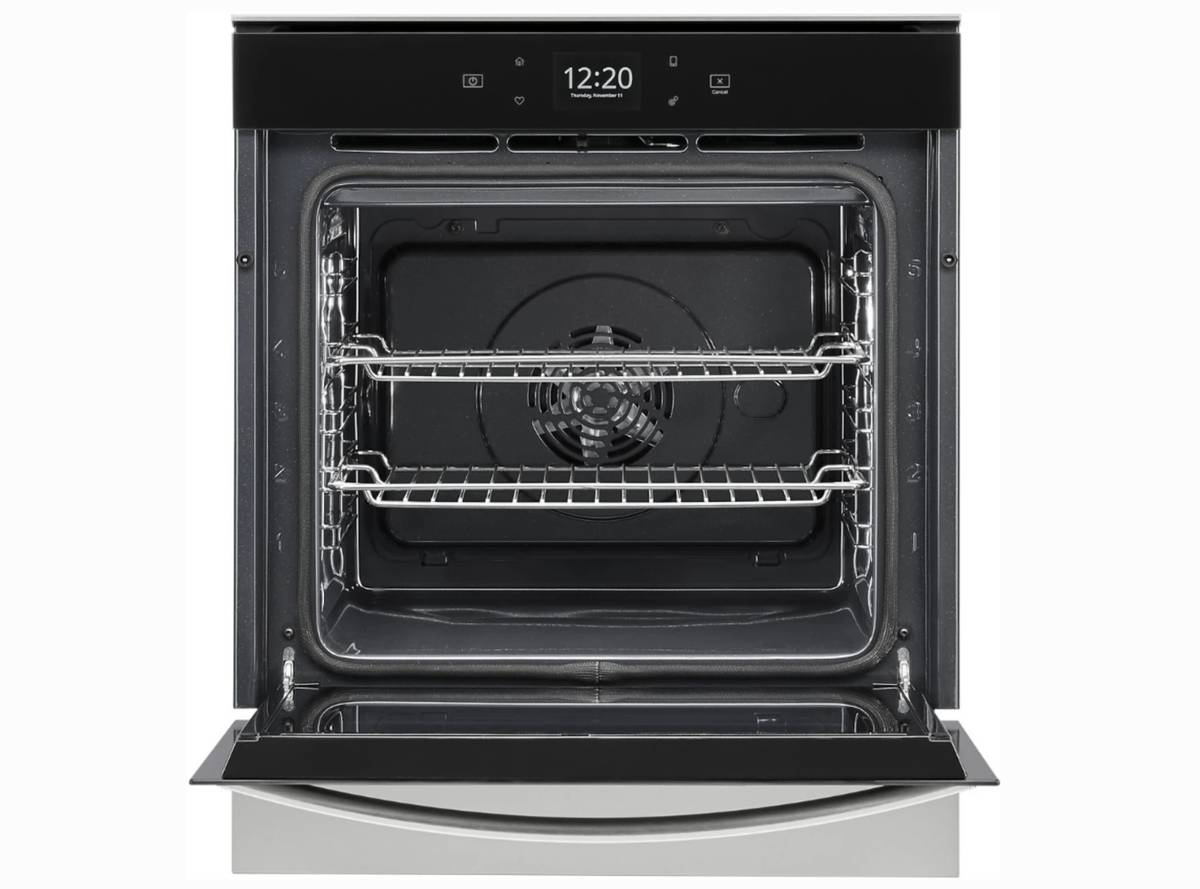 Whirlpool WOS52ES4MZ 24 Inch Single Smart Electric Wall Oven * New Open Box * Stainless Steel , True Convection , Frozen Bake, Self Clean , Remote Start , Hidden Bake Element , Control Lock , Wi-Fi