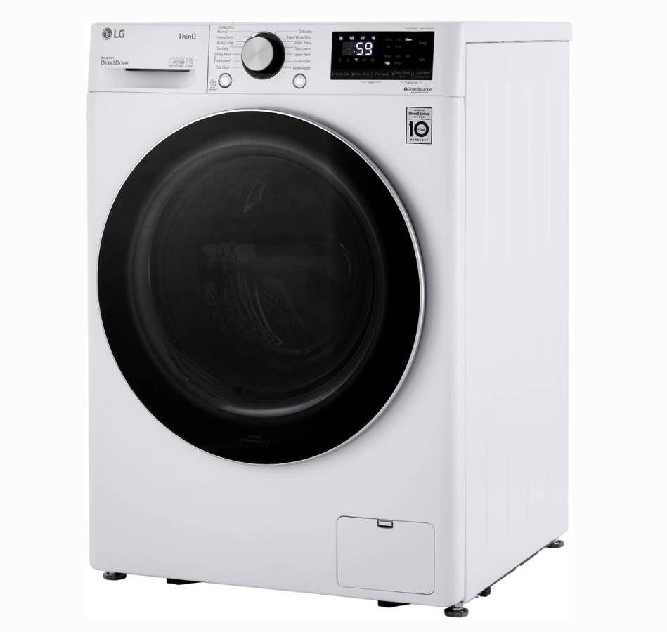 24 INCH LG WM1455HWA Smart Compact Front Load Washer 2.4 Cu. Ft * New Open Box  AI Fabric Sensor, Smart Pairing, ThinQ Technology, Tempered Glass Door,  Sanitary, Tub Clean, Speed Wash ENERGY STAR