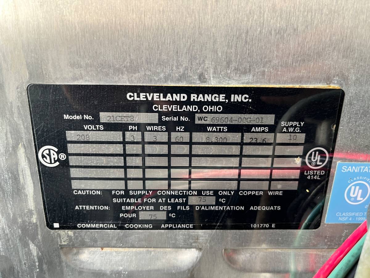 Cleveland 21CET8 3 Pan Convection Steamer , Stainless Steel Commercial Pan Convection Steamer Counter Top