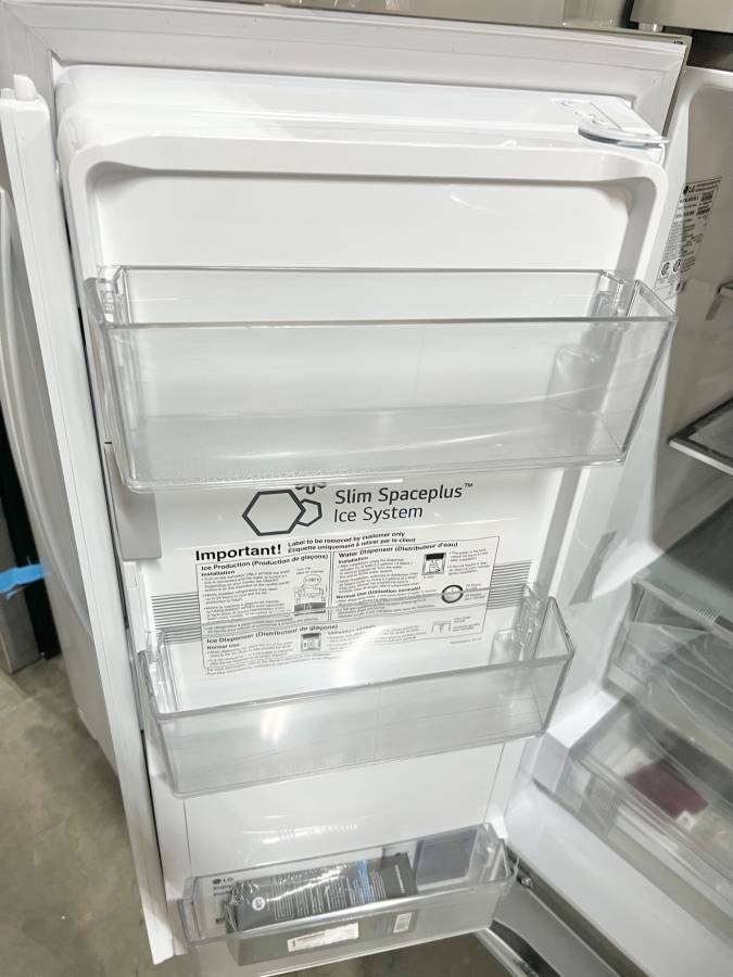 36 INCH LG LRYKC2606S Counter-Depth MAX French Door Refrigerator  Smart  26 Cu. Ft., 4 Split Shelves, UV nano Dispenser, 3 Ice Maker,  ADA , Print Proof Stainless Steel .