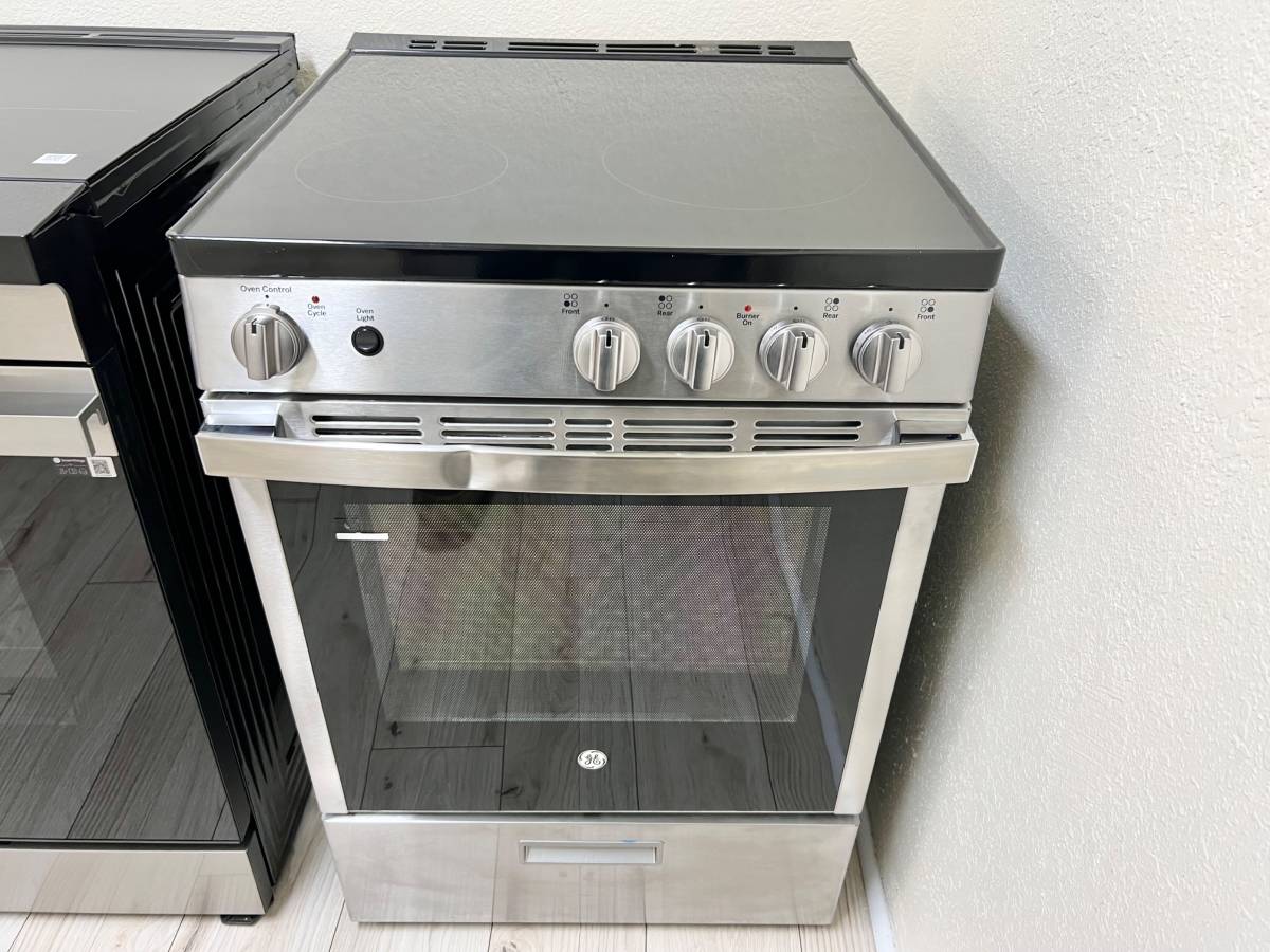 24 INCH GE JAS640RMSS Electric Range Smooth Glasstop * New Open Box * Freestanding Electric Range 4 Elements, Glasstop, Stainless Steel
