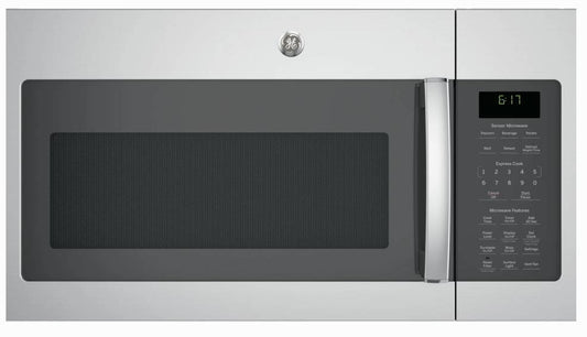 30 INCH GE JVM6175SKSS 1.7 cu. Over-the-Range Microwave  1,000 Watts, 300 CFM Ventilation, 10 Power Levels, Sensor Cooking, Melt Feature, Add 30 Seconds Button, Weight and Time Defrost, Charcoal Filter, Stainless Steel * New Open Box *
