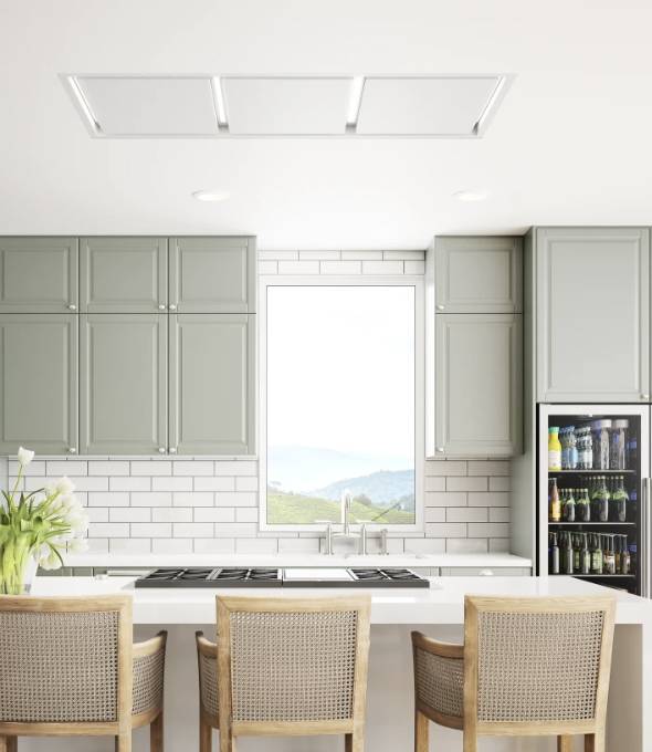 63 INCH Zephyr Designer ALUE63CWX Lux Island Mount Range Hood , ADA White * New Open Box * Auto Delay Off WIFI