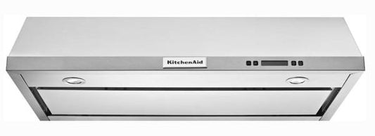 36 INCH KitchenAid KVUB606DSS Under Cabinet Hood 600 CFM with Blower Included , * New Open Box 4-Speed Electronic LED Display Touch Control, LED Task Lights  Dishwasher Safe Grease Filters, Stainless Steel.