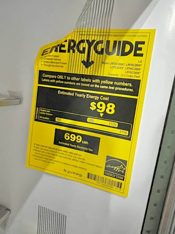 36 INCH LG LRYKC2606S Counter-Depth MAX French Door Refrigerator  Smart  26 Cu. Ft., 4 Split Shelves, UV nano Dispenser, 3 Ice Maker,  ADA , Print Proof Stainless Steel .