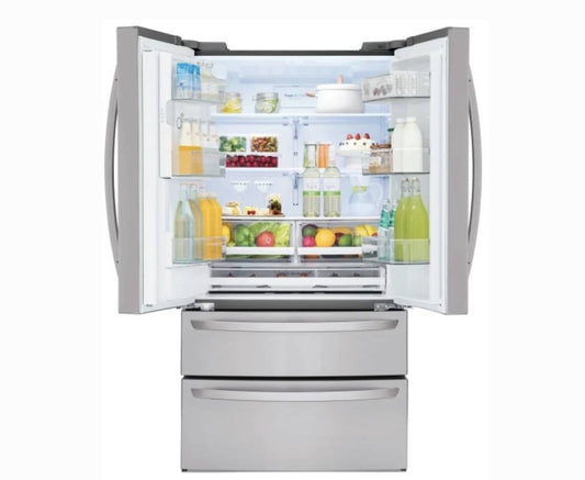 36 INCH LG LMXS28626S 4-Door French Door Refrigerator * New Open Box  27.8 cu. ft.,  PrintProof Finish, Smart Cooling System,  Slim Space Plus Ice System, ENERGY STAR  Stainless Steel
