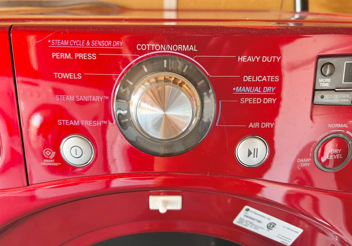 27 INCH RED LG Dryer DLEX2450R Front-Load Electric Dryer RED ,  Used Condition