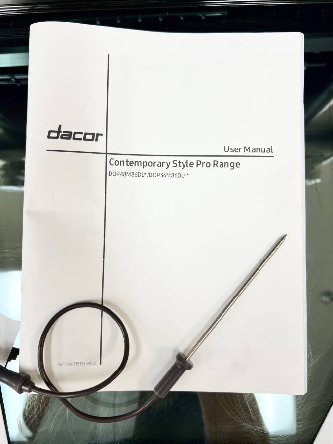 36 INCH Dacor Contemporary DOP36C86DLS Freestanding Dual Fuel Smart Steam Range with 6 Sealed Burners, 4.8 cu. ft. Oven Capacity, and Four-Part Pure Convection: Silver Stainless Natural gas Or Propane LP