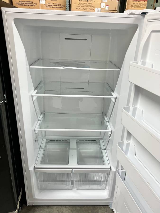 33 INCH Insignia 17 Cu. Ft. Upright Freezer New NSUZ17WH0 White * New Open Box * interior Light , Door Alarm , Garage Ready , CONVERTIBLE to Refrigerator if NEEDED