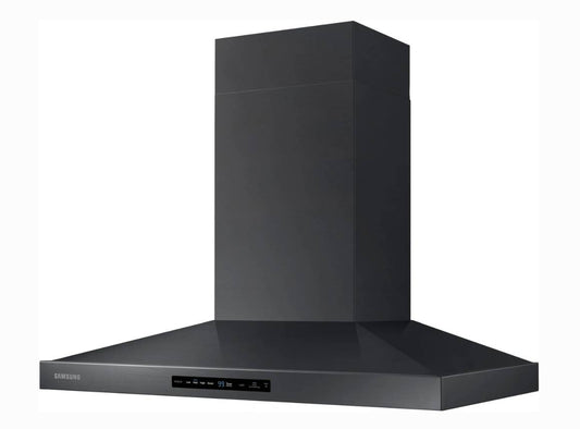 36 INCH Samsung NK36K7000WG 600 CFM Wall Mount Chimney Range Hood New * Open Box  *  Wi-Fi ,  650 CFM Blower , Dishwasher Safe Filters, LED Lights ,  Black Stainless Steel , ADA Compliance , 3 Speeds.