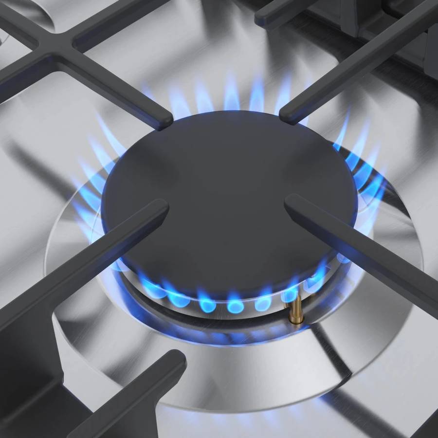 24 INCH Bosch 500 Series NGM5458UC Gas Cooktop * New Open Box * 4 Sealed Burners, Continuous Cast Iron Grates, Heavy-Duty Stainless-look Metal Knobs, One-Piece Stainless Steel Design, and ADA Compliant