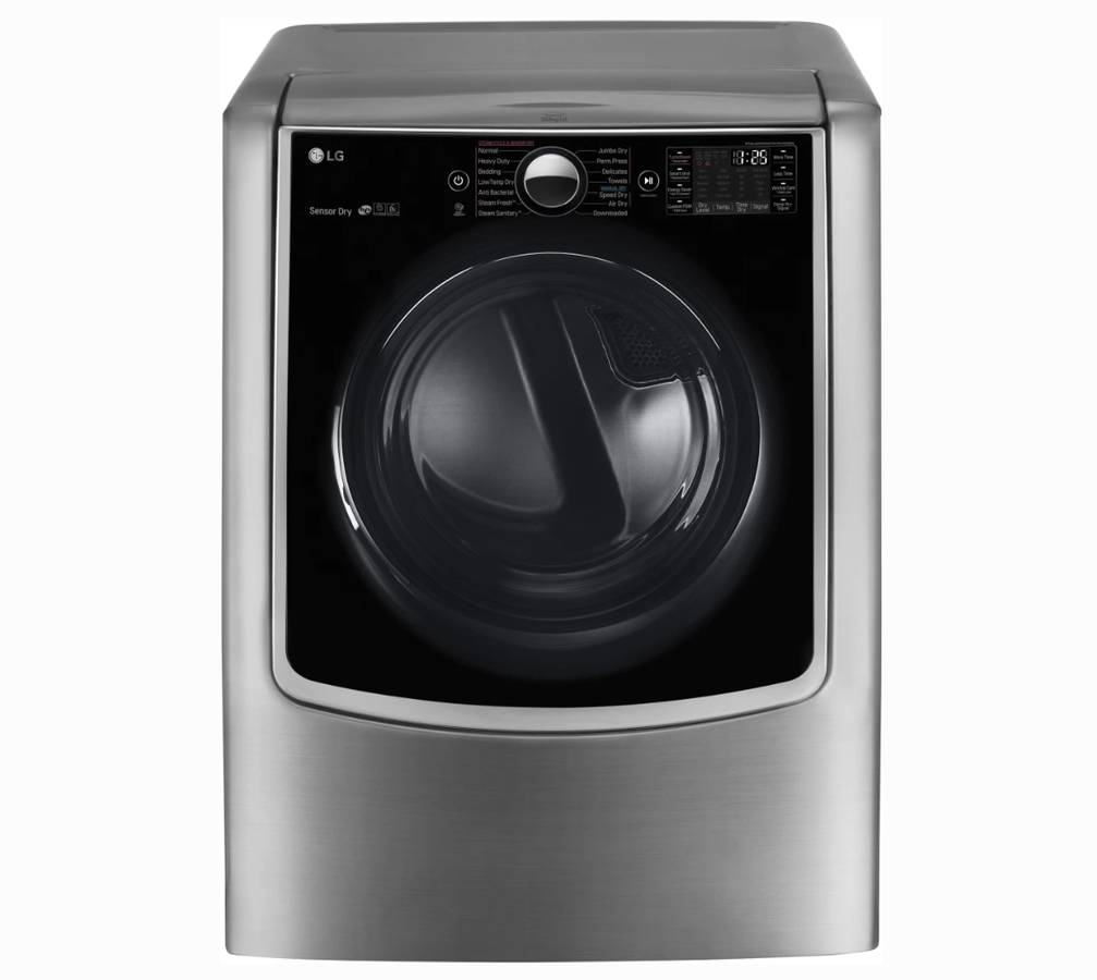29 INCH LG Turbo Steam Series  DLGX9001V Gas Smart Dryer 9.0 Cu. Ft., Turbo Steam, Thin Q, Flow Sense Duct Clogging Indicator, Never Rust Stainless Steel Drum, Sensor Dry, 14 Dryer Programs, Child Lock, CSA Graphite Steel * New Open Box