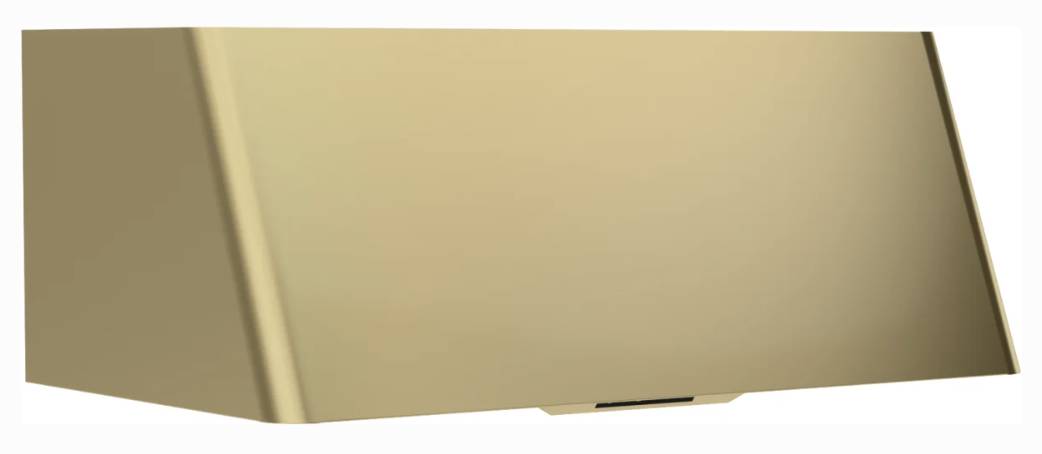 36 INCH Zephyr Designer Mesa DMEM90ASGX Wall Mount Range Hood GOLD with Invisible Touch Controls , Try-Level LED , Baffle Filters, Multiple Blower Options. , Clean Air Funciton , Delay-Off , UL Listed, New Open Box