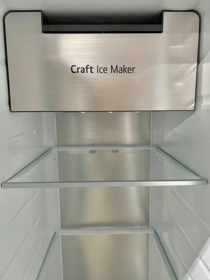 36 INCH LG LRSOS2706S Side by Side Refrigerator  Freestanding Smart  27.1 Cu. Ft.,  Edge-to-Edge Insta View, Dual Ice Maker, UV nano Dispenser,  Cool Guard Panel, ADA Compliant, ENERGY STAR  Print Proof Stainless Steel  * New Open Box *