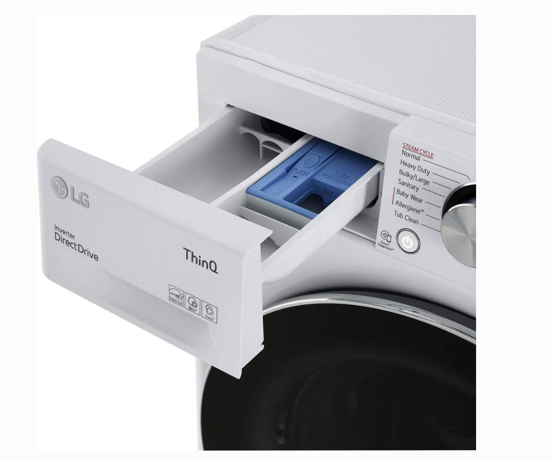 24 INCH LG WM1455HWA Smart Compact Front Load Washer 2.4 Cu. Ft * New Open Box  AI Fabric Sensor, Smart Pairing, ThinQ Technology, Tempered Glass Door,  Sanitary, Tub Clean, Speed Wash ENERGY STAR