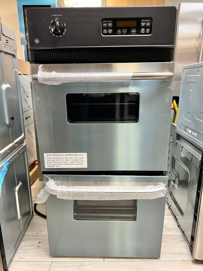 24 INCH GE JRP28SKSS Double Electric Wall Oven * New Open Box * Stainless Steel , Self Clean , Foamless Glass Doors, Interior Oven Light , Electronic Controls ,  Sabbath ,
