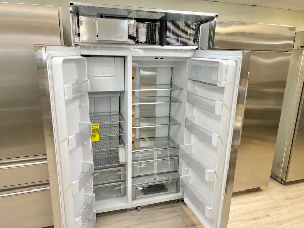 48 INCH GE Monogram ZISS480NNKSS Built-In Side by Side Refrigerator * New Open Box * Smart Counter Depth Built-In Side by Side Refrigerator 29.5 Cu. Ft. , Ice Maker, Stainless Steel .
