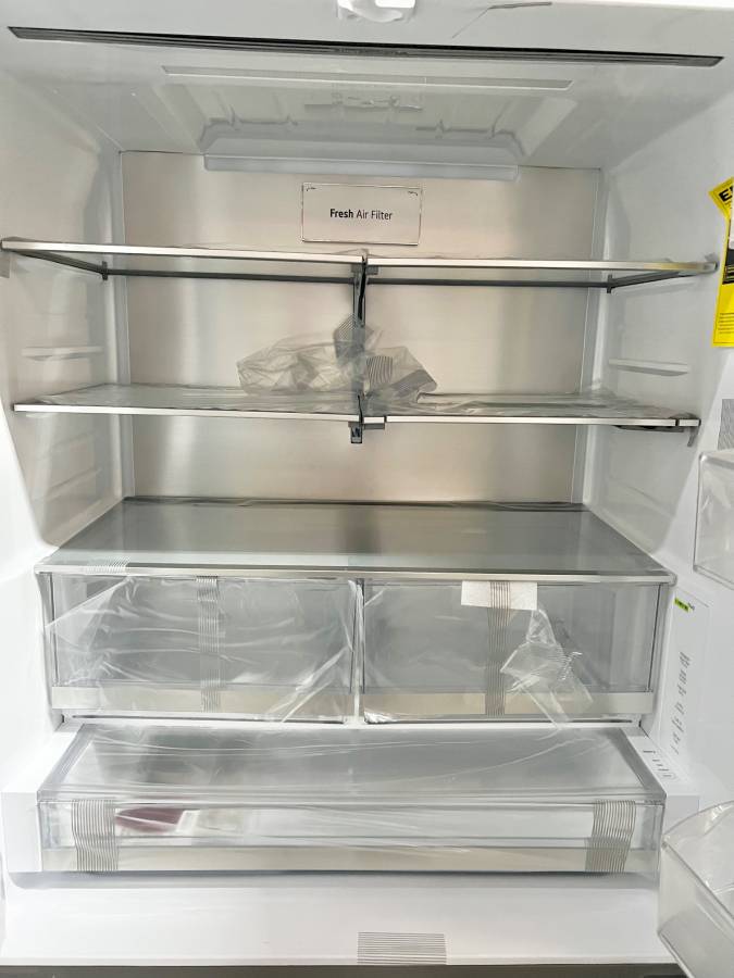 36 INCH LG LRYKC2606S Counter-Depth MAX French Door Refrigerator  Smart  26 Cu. Ft., 4 Split Shelves, UV nano Dispenser, 3 Ice Maker,  ADA , Print Proof Stainless Steel .