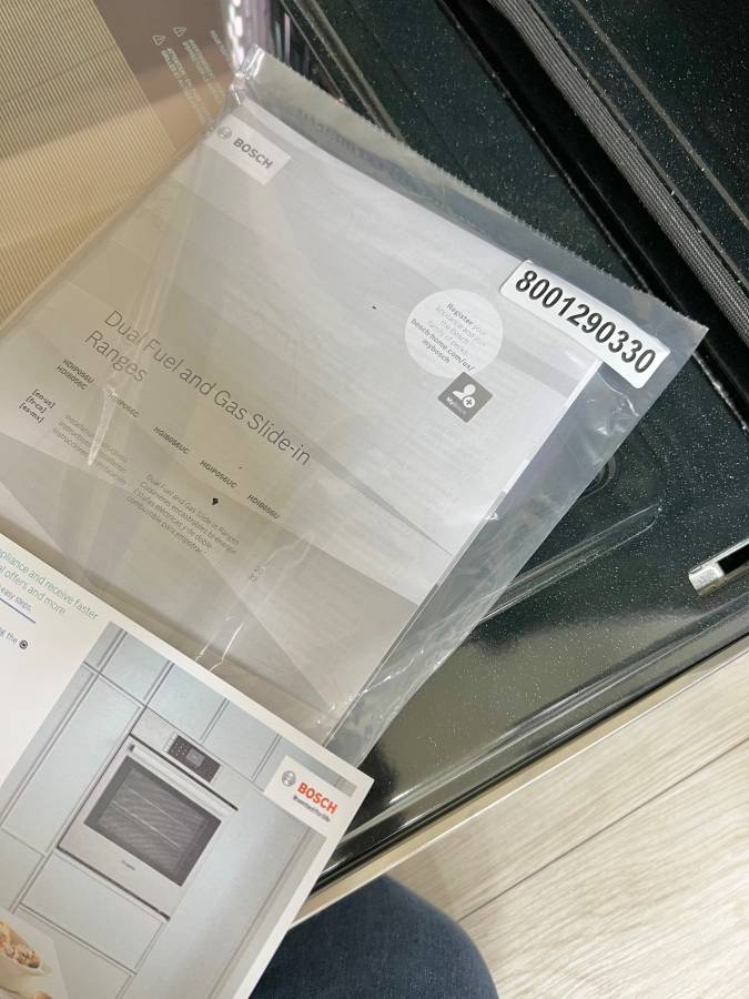 30 INCH Bosch 800 Series HDI8056U Slide-In Dual Fuel Range * New Open Box  * 5 Sealed Burners, 4.6 cu. ft. Oven, Touch Control, Warming Drawer,  Meat Probe, Self-Clean, Sabbath , Stainless Steel