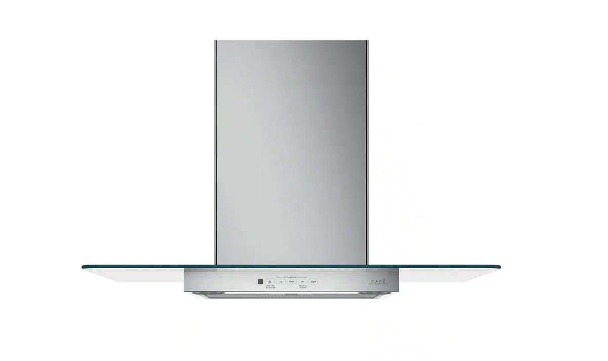 30 INCH GE Cafe CVW73012M1SS Wall-Mount Glass Canopy Chimney Hood * New Open Box * 350 CFM , Backlit Controls , Dual Halogen , Night Light , Convertible Options , Optional Remote , Auto Off , Stainless Steel