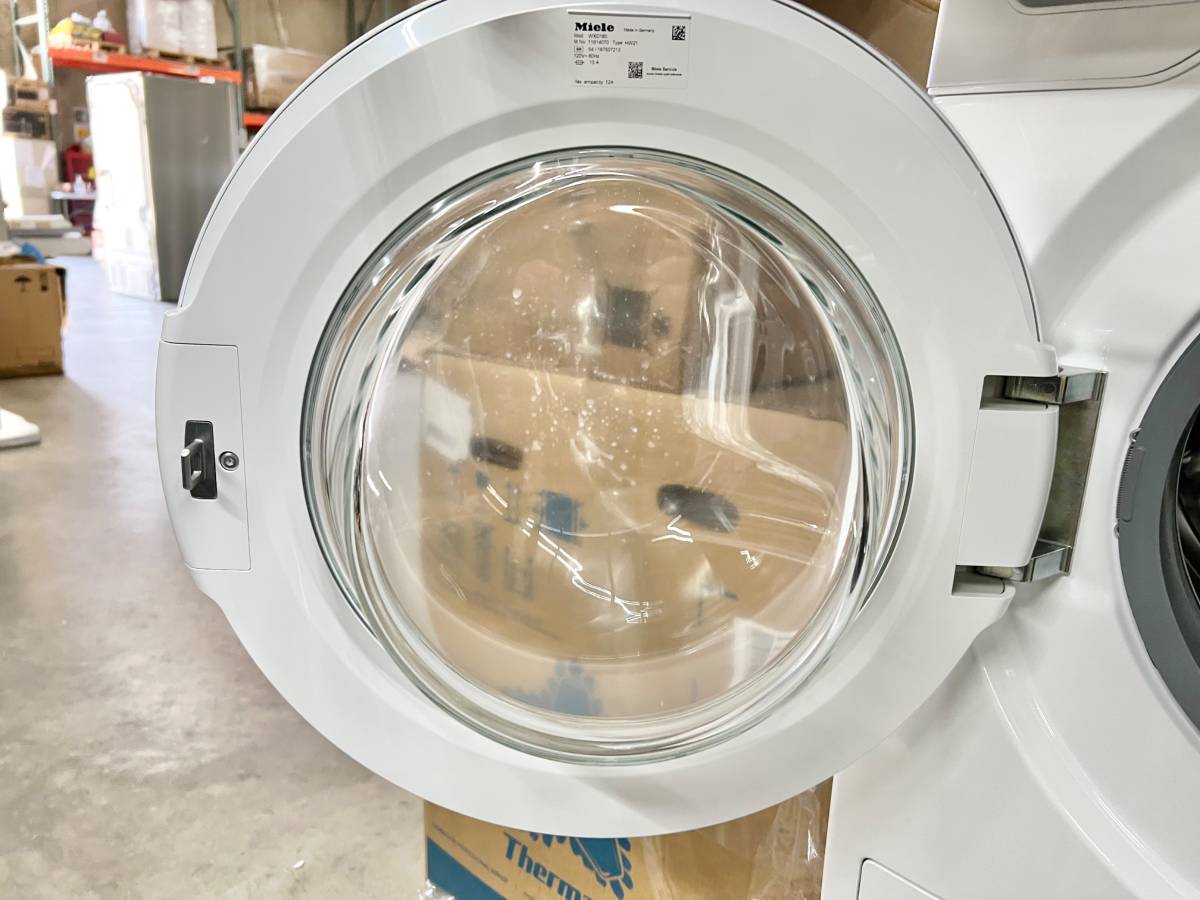 24 INCH Miele WXD160WCS Front Load Smart Washer 2.26 Cu. Ft., Honey comb Drum, Direct Sensor User Interface, WiFi, Mobile Control, Cap Dos, 1600 RPM Spin Speed, 11 Wash Programs, Sanitize, Soft Steam Option