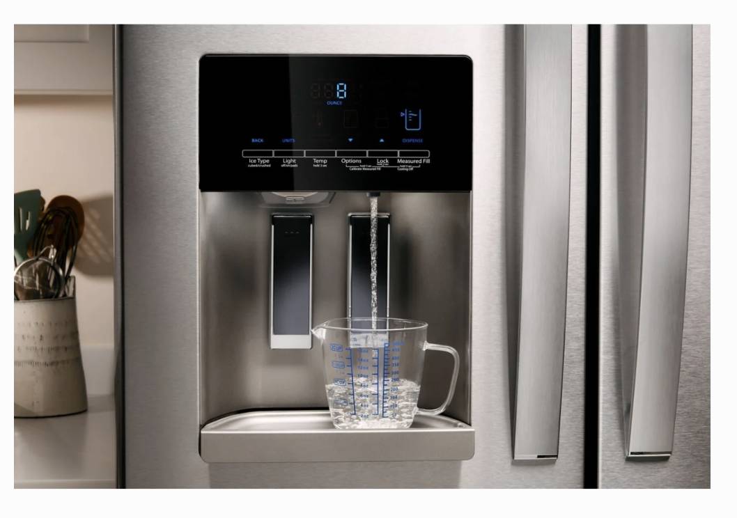 36 INCH Whirlpool WRMF3636RZ 4-Door French Door Refrigerator * NEW Open Box * 27.8 CU Ft , Gallon Door Bins, Crispers , Dual Ice Maker PurePour Water Filter , PureAir Ultra II Air Filter , Energy Star Certified , Stainless Steel .