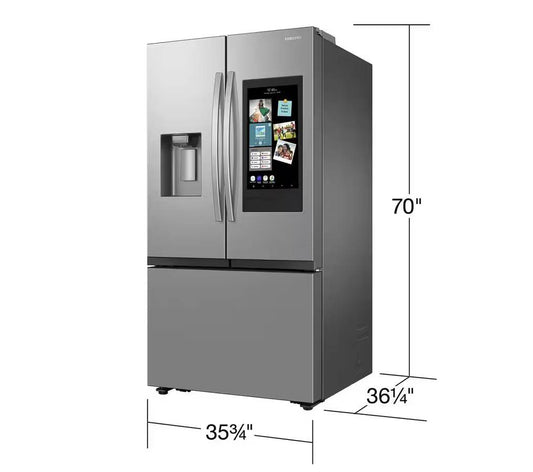 36 INCH Samsung RF32CG5900SRAA FAMILY HUB ! Refrigerator LCD Screen * New Open Box * Refrigerator Family Hub 30 Cu Ft ,  Dual Auto Ice Maker , Wi-Fi , ADA Compliant ,  ENERGY STAR Certified , Fingerprint Resistant , Stainless Steel.