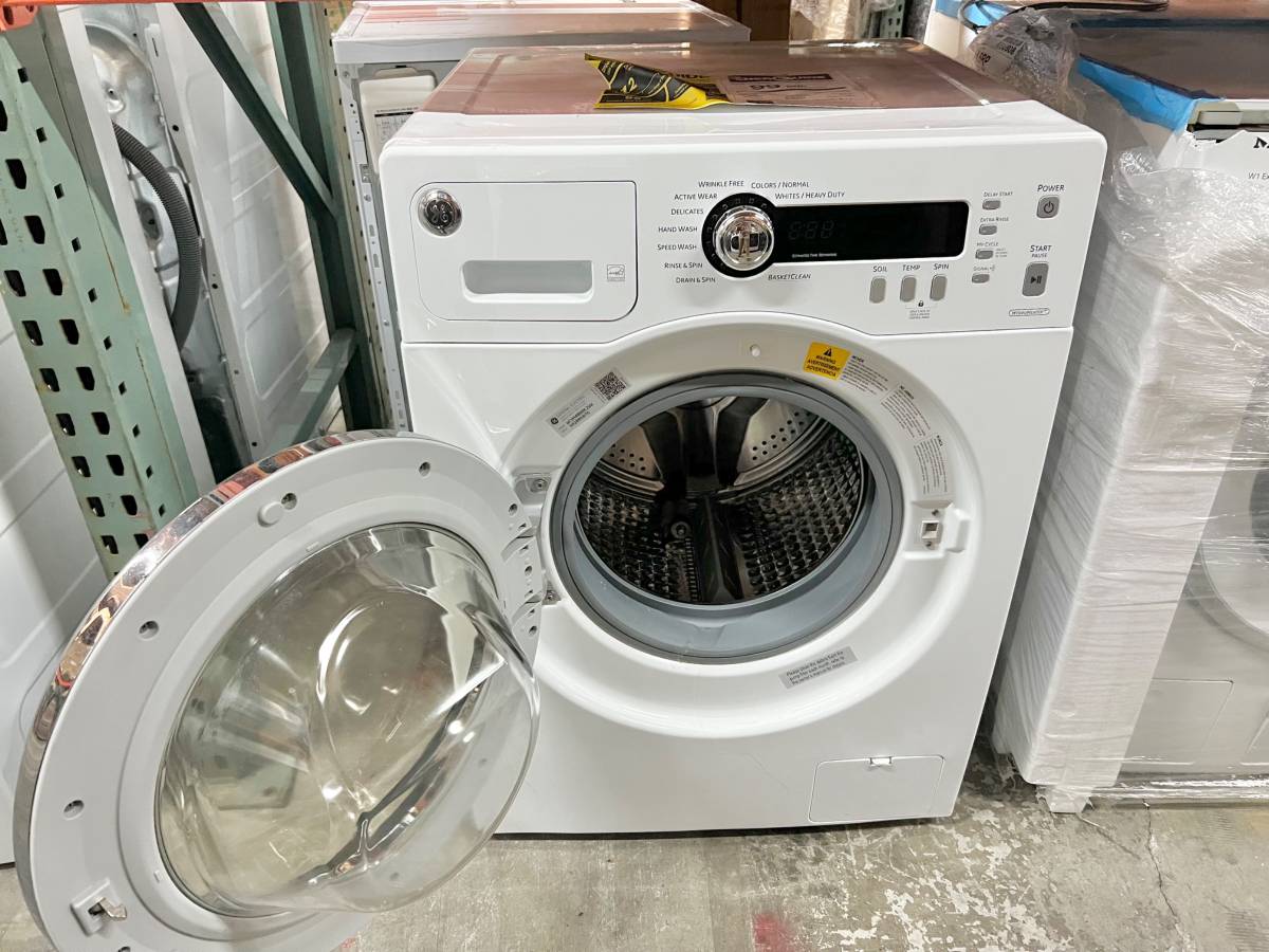 24 INCH GE WCVH4800K2WW Front Load Washer White * New Open box * Energy Star , Control Lock , Delicate Cycle , Stackable