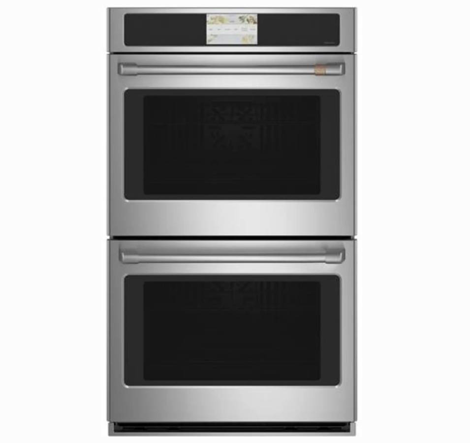 30 Inch GE Cafe CTD70DP2NS1 Double Wall Convection Oven * New Open Box * 10 Cu. Ft. , True European Convection Oven, Self-Clean, Steam Clean Option, Hot-Air Frying, Keep Warm, Proof, Precision Cooking Modes, UL Listed .