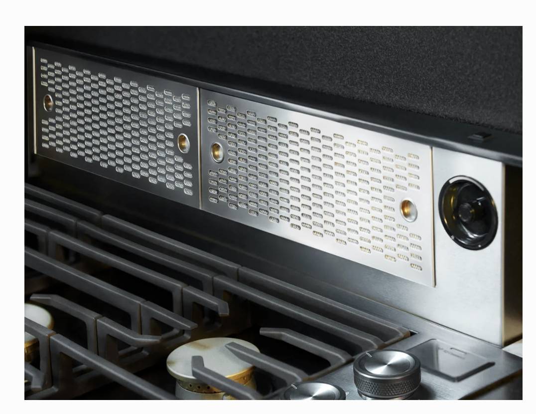 36 INCH Dacor Contemporary MRV3615S Downdraft Range Hood Black Stepless Blower Speed Capacity, Versatile Blower Options, Button Control, Removable Grease Filters * New Open Box * Silver Stainless