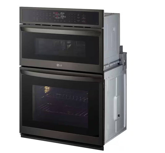 30 INCH LG WCEP6423D Built-In Microwave Wall Oven Combo Black Smart Combination Wall Oven ,  Microwave , 6.4 Cu Ft , True Convection , AIR FRY , Thin Q ,  Smooth Touch Glass Controls , Sabbath Mode , Print Proof Black Stainless Steel . * New Open Box *