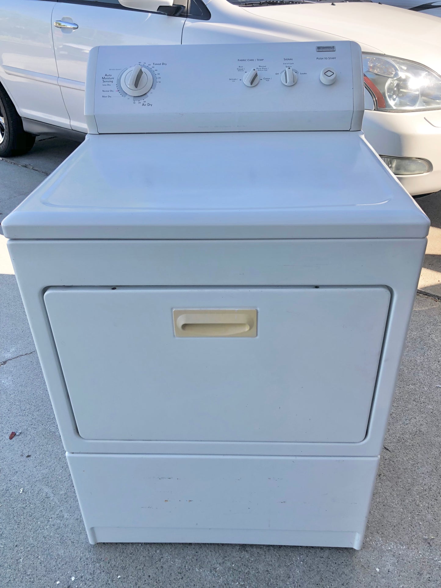 27 INCH Kenmore 220V Front Load Electric Dryer , White , Used Condition