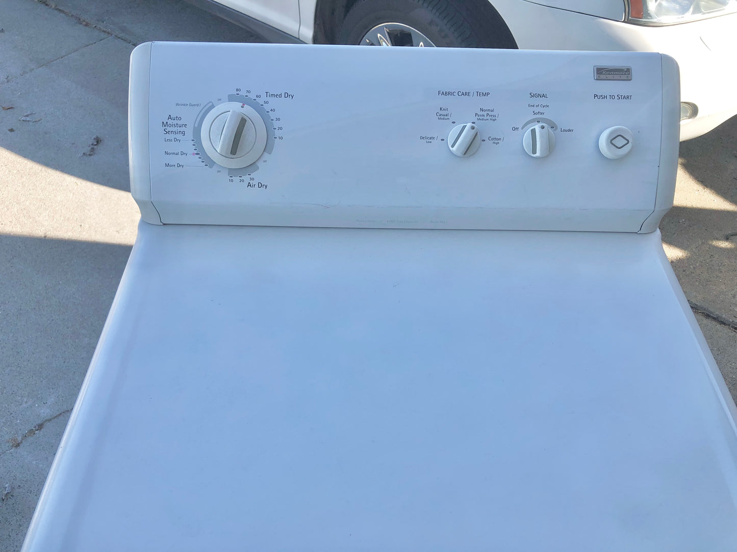 27 INCH Kenmore 220V Front Load Electric Dryer , White , Used Condition