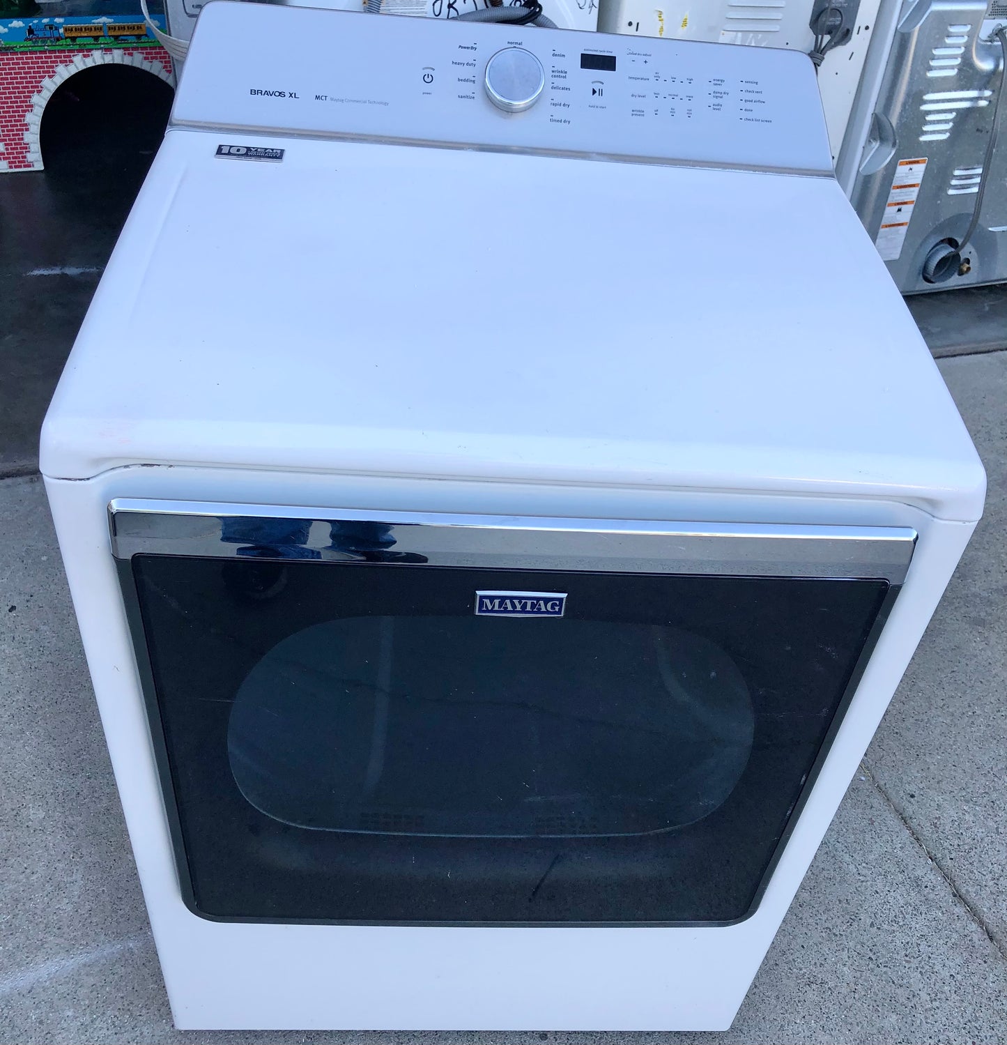 Maytag MEDB835DW 29 Inch Electric Dryer Heavy Duty, Sanitize Cycle, Wrinkle Prevent, ENERGY STAR, Used Condition