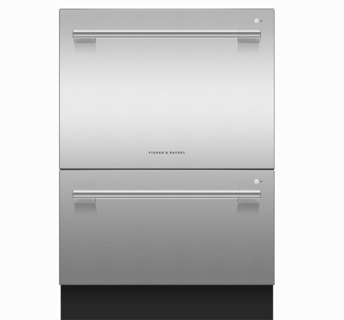 24 INCH Fisher and Paykel Professional Series DD24DTX6PX1 Built-In Smart Double DishDrawer Dishwasher ,44dBA, Tall Top Drawer, Stainless Interior Drawer, Knock to Pause, Sanitize, Energy Star , Stainless Steel * New Open Box