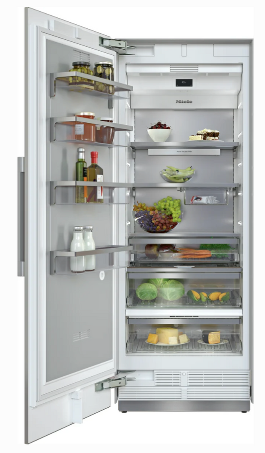30 INCH Miele BUILT IN K2811SF Refrigerator Column ,ENERGY STAR * New Open Box * 16.8 Cu. Ft. Capacity, WIFI, Push 2 open,  MaxLoad Hinge, Sabbath, Active AirClean Filter, ENERGY STAR Stainless Steel, Left Hinge .
