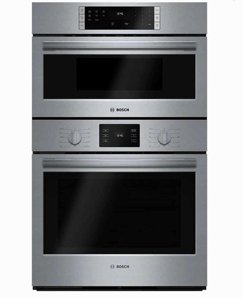 30 INCH Bosch 500 Series HBL57M52UC Double Combination Electric Wall Oven with 6.2 cu. ft. Total Capacity, True Convection, Sensor Cooking, Self-Clean, Popcorn Setting, Glass Turntable , New Open Box