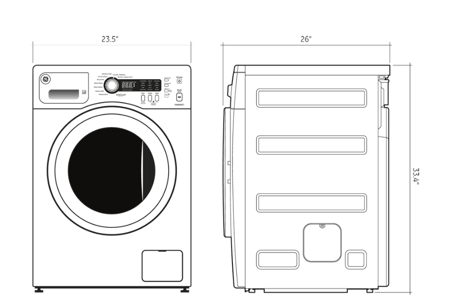 24 INCH GE WCVH4800K2WW Front Load Washer White * New Open box * Energy Star , Control Lock , Delicate Cycle , Stackable