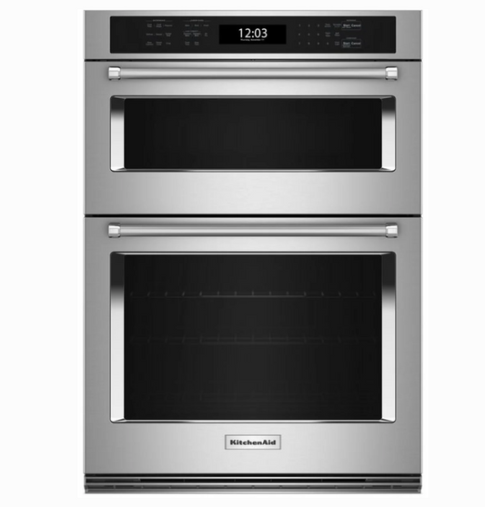 30 INCH KitchenAid KOEC530PSS Built-In Microwave Wall Oven Combo * New Open Box * Combination Microwave Wall Oven 5.0 Cu. Ft. , 1,600w Power Microwave, Air Fry Mode,  CrispWave Technology, Star-K Certified, Stainless Steel .